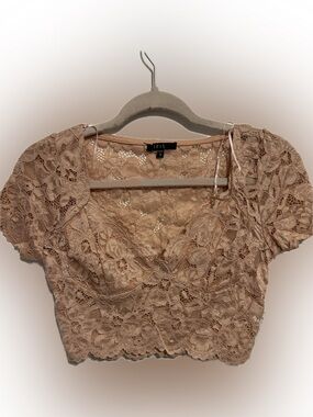 iris Lace Crop Camisole in Taupe